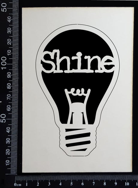 Word Bulb - Shine - A - White Chipboard