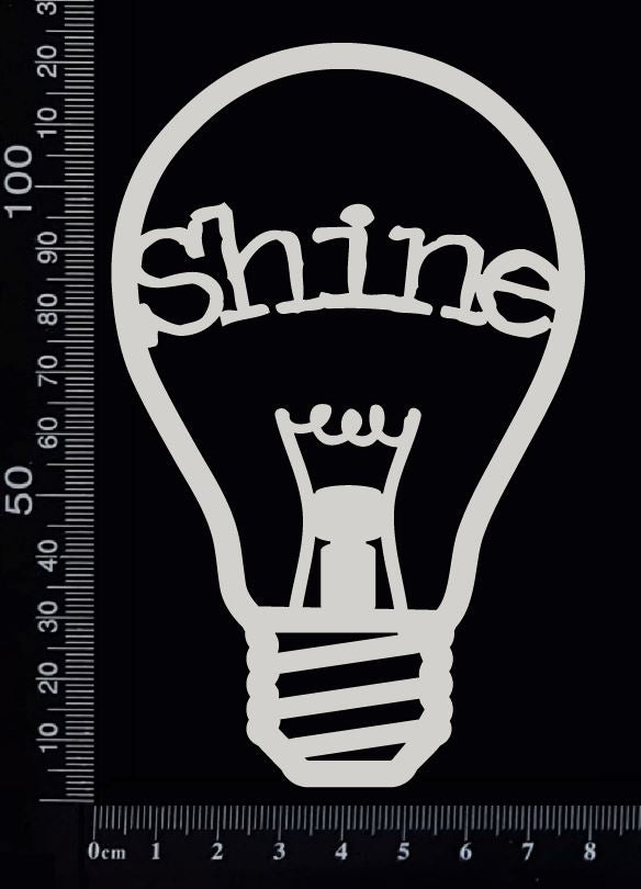 Word Bulb - Shine - B - White Chipboard