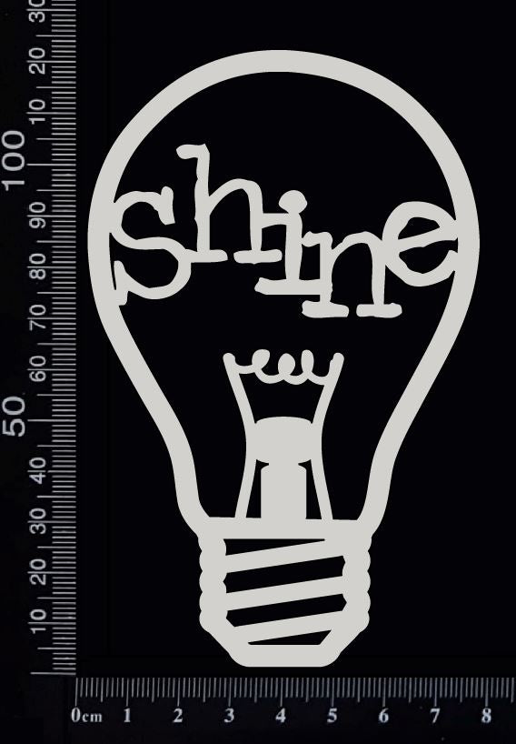 Word Bulb - Shine - C - White Chipboard