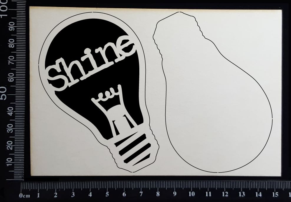 Word Bulb - Shine - D - Layering Set - White Chipboard