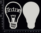 Word Bulb - Shine - E - Layering Set - White Chipboard