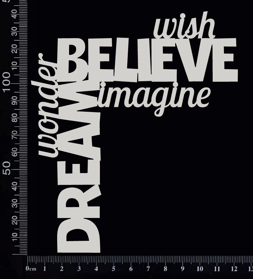 Word Corner - Believe - White Chipboard