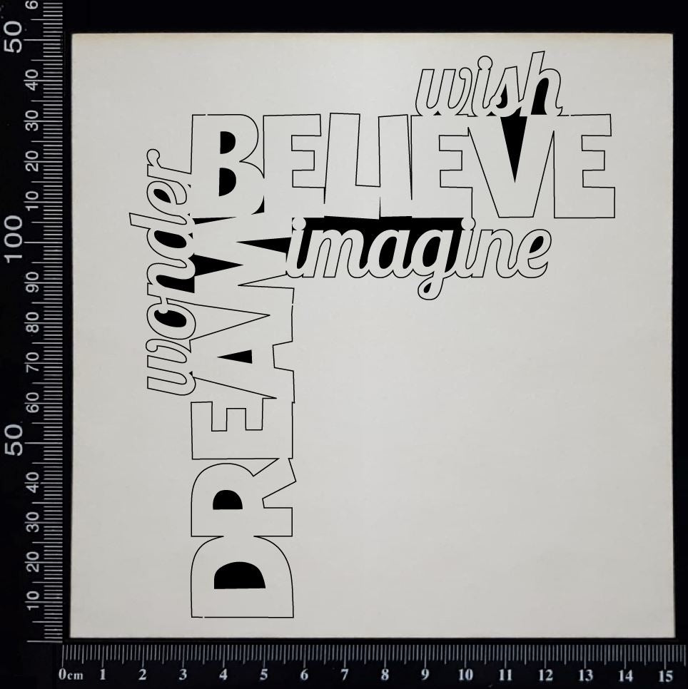 Word Corner - Believe - White Chipboard