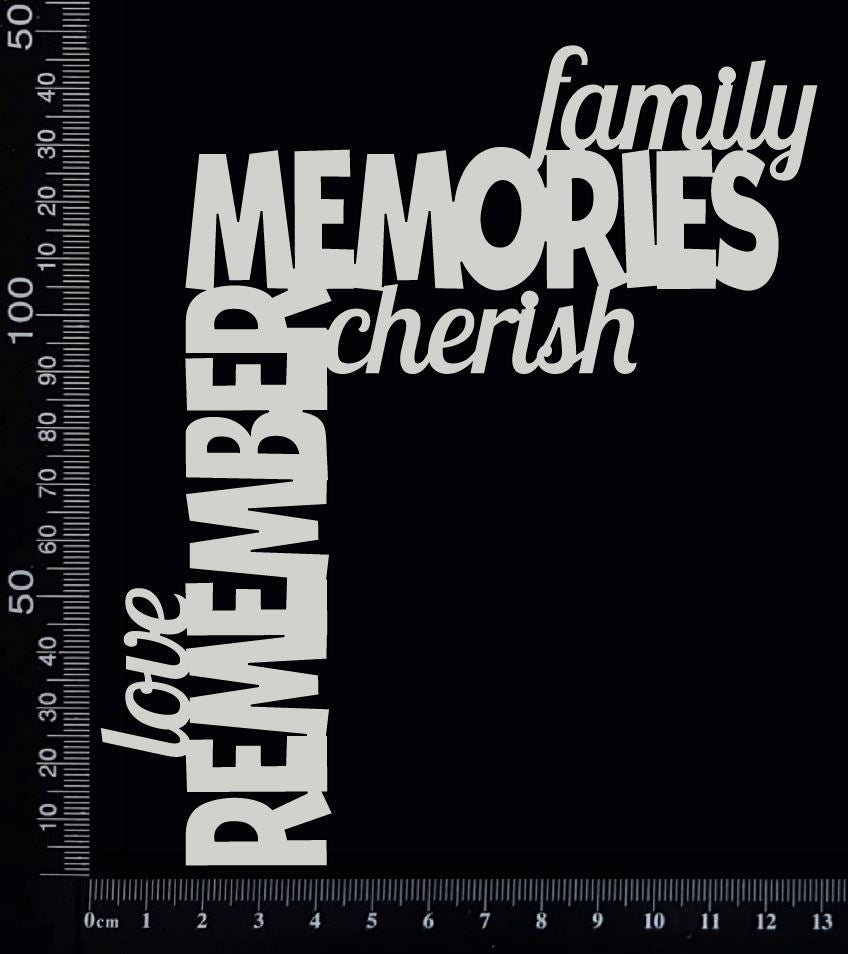 Word Corner - Memories - White Chipboard