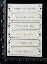 Word Plates - CE - Laser Engraved - White Chipboard