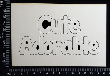 Word Set - Cute Adorable - White Chipboard