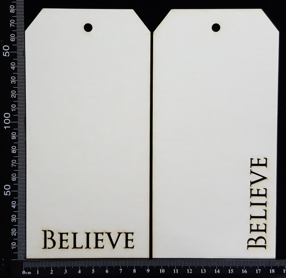 Word Tags - Large - Believe - White Chipboard
