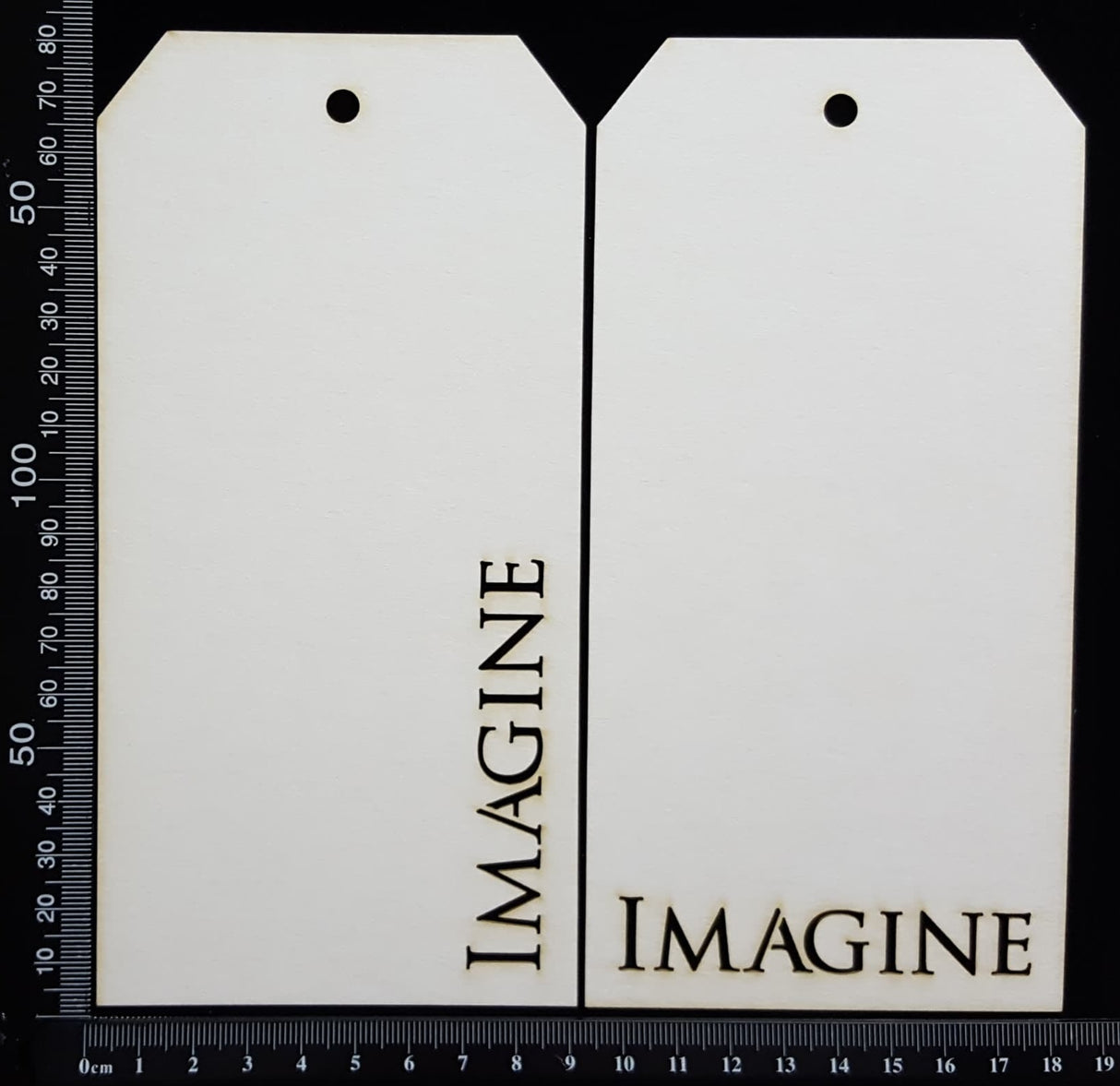 Word Tags - Large - Imagine - White Chipboard