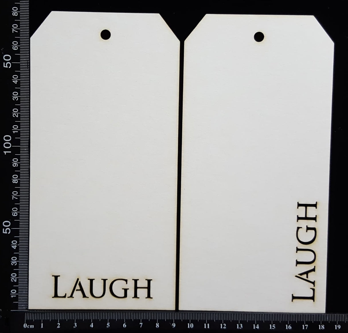 Word Tags - Large - Laugh - White Chipboard