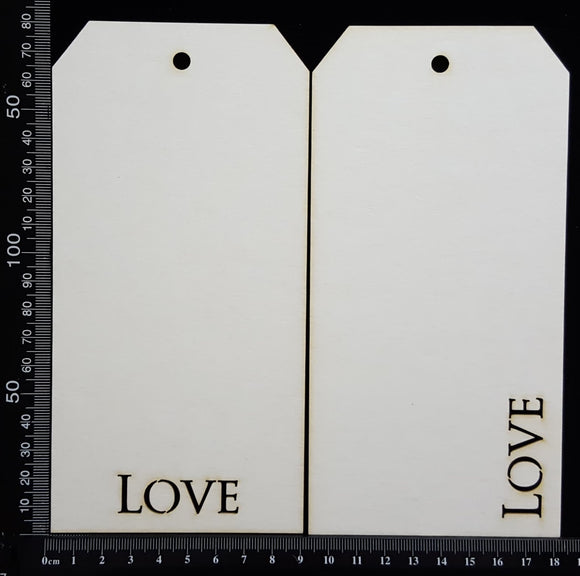 Word Tags - Large - Love - White Chipboard