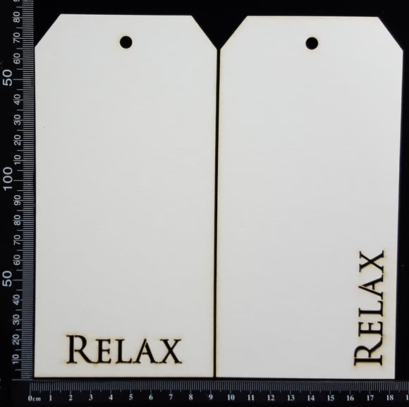 Word Tags - Large - Relax - White Chipboard