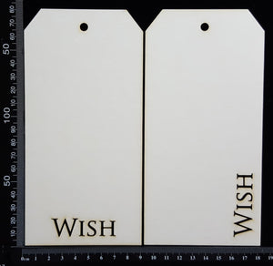 Word Tags - Large - Wish - White Chipboard