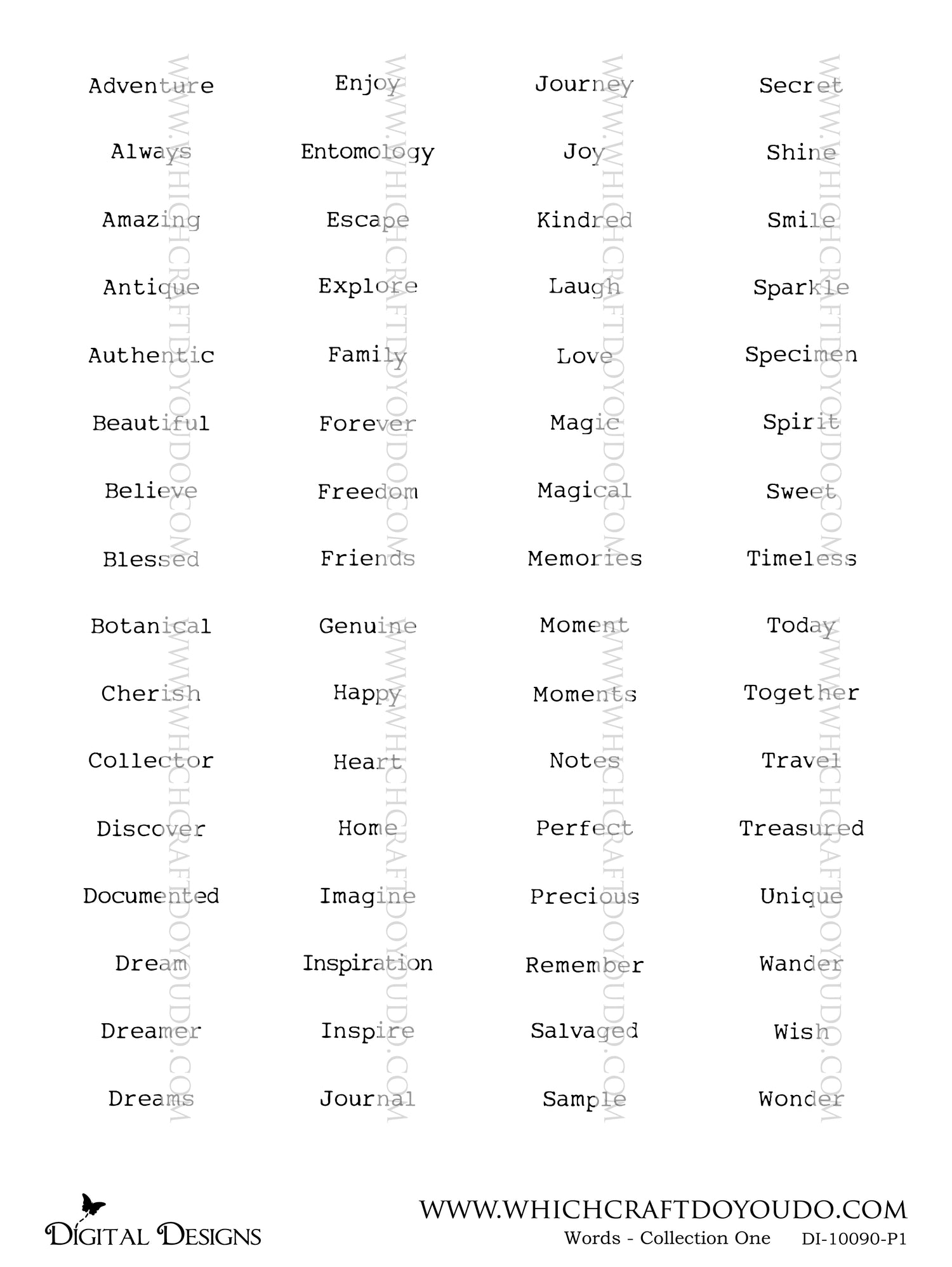 Words - Collection One - DI-10090 - Digital Download