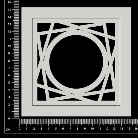 Zig Zag Frame - Circle - White Chipboard