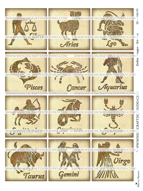 Zodiac Images - Set One - DI-10165 - Digital Download