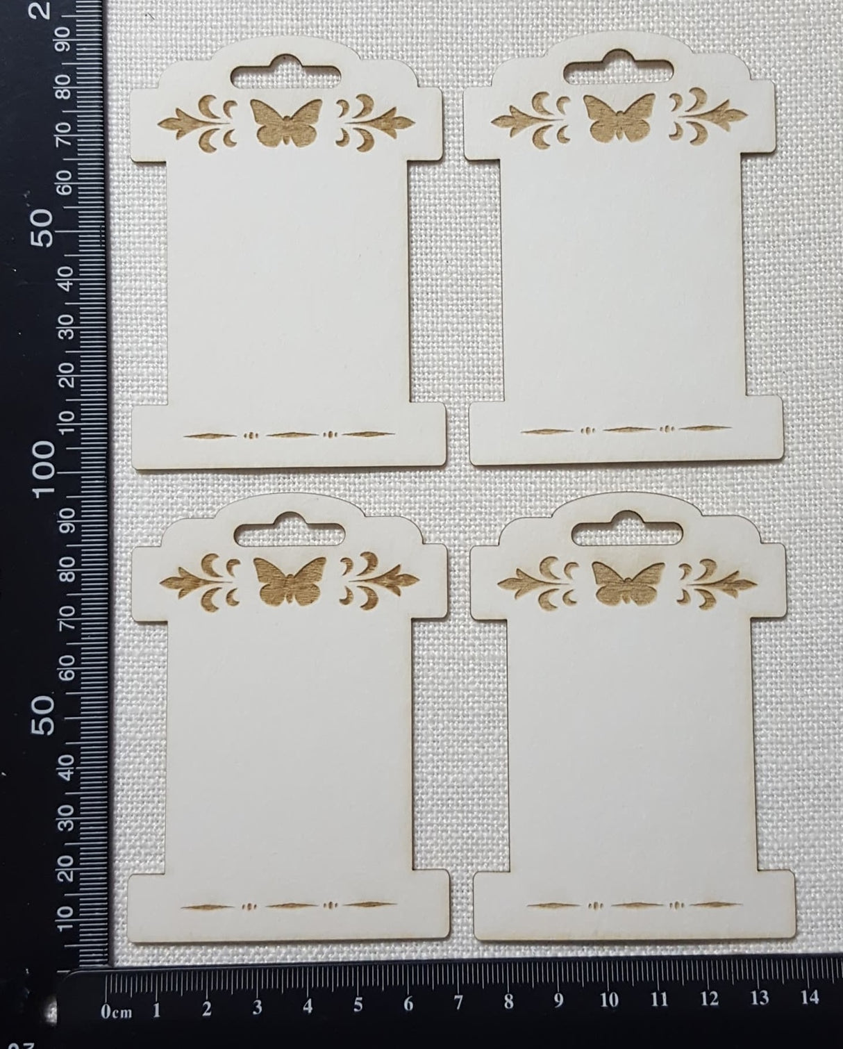 Laser Engraved Detailed Bobbins - Set of 4 - Large - White Chipboard
