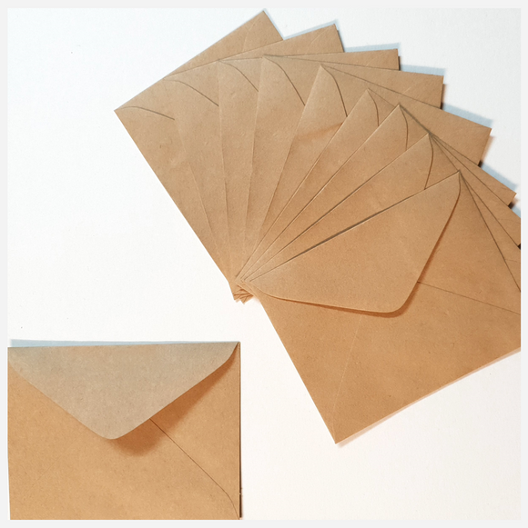 Small Kraft Envelopes - (no gum) - Set of 10