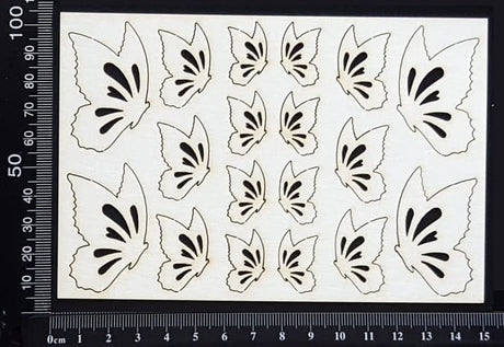 CLEARANCE - Kaleidoscope of Butterflies - White Chipboard
